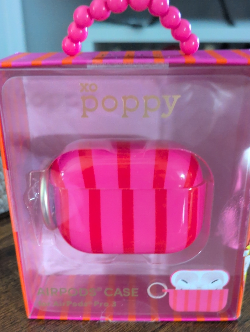 XO POPPY Pink Striped AirPods Pro Case